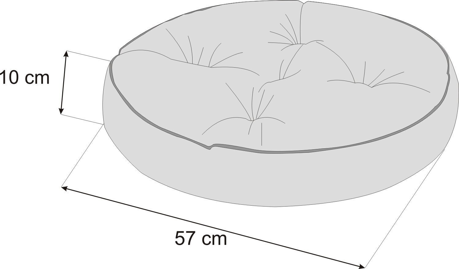 Grīdas spilvens Hobbygarden Yamatai 57cm, tumši pelēks cena un informācija | Sēžammaisi, pufi | 220.lv
