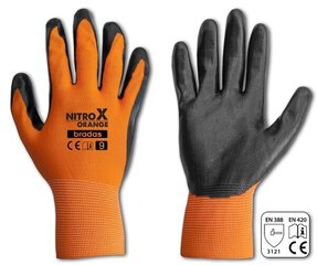 Садовые и рабочие перчатки Brad NITROX ORANGE nitrile, размер 10 цена и информация | Рабочие перчатки | 220.lv