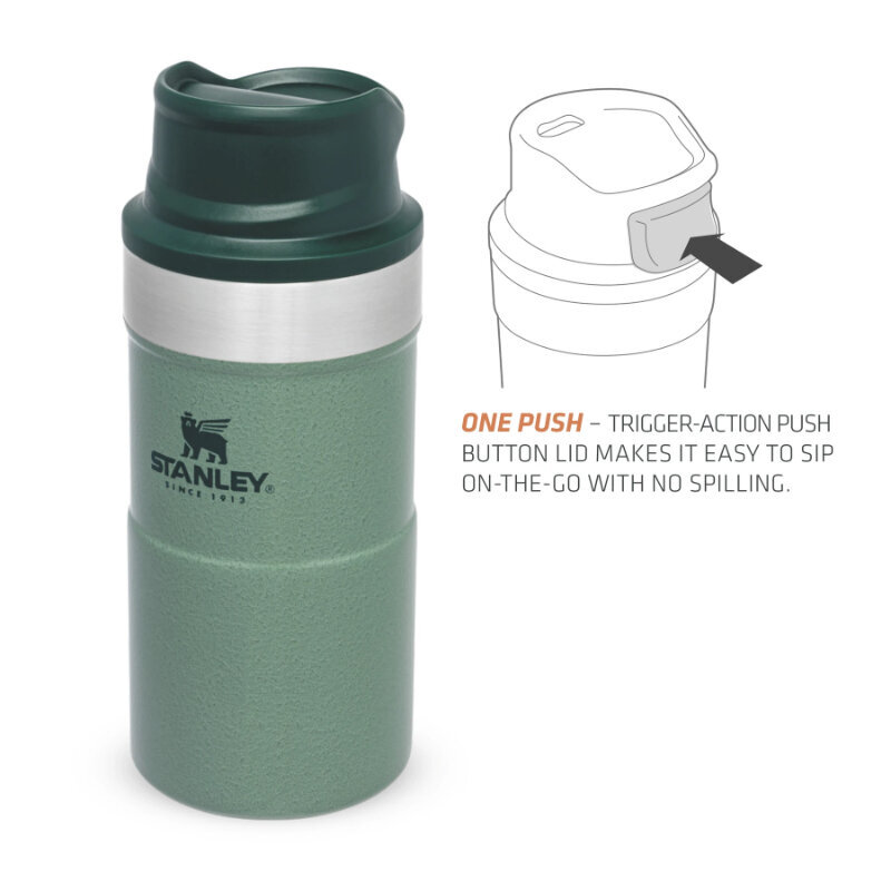 Termokrūze The Trigger-Action Travel Mug Classic 0,25L zaļa цена и информация | Termosi, termokrūzes | 220.lv