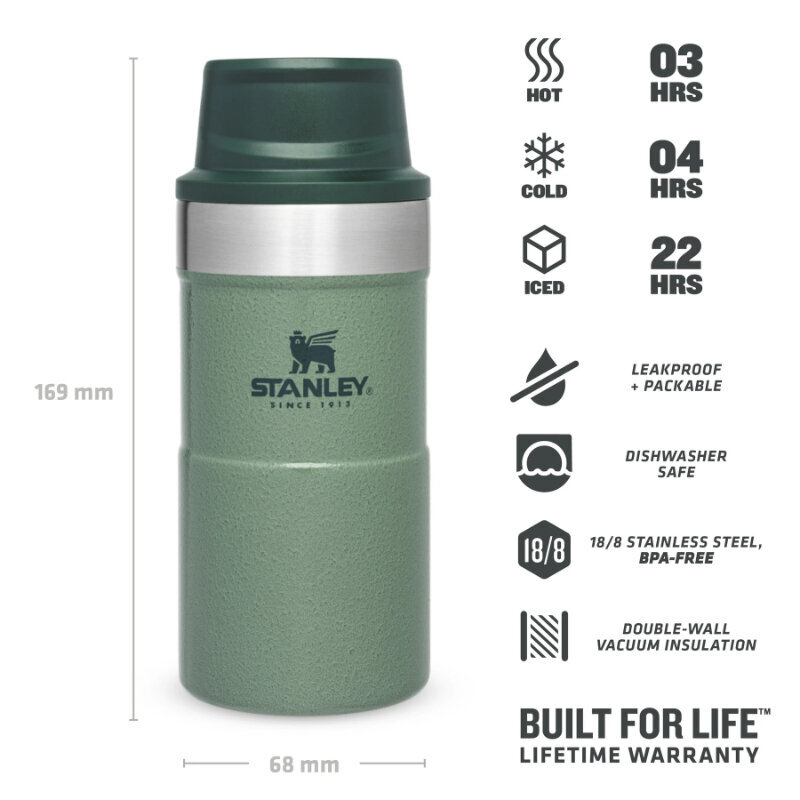 Termokrūze The Trigger-Action Travel Mug Classic 0,25L zaļa цена и информация | Termosi, termokrūzes | 220.lv