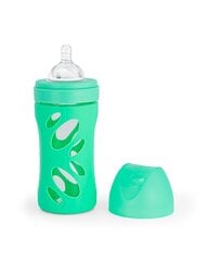 Stikla pretkoliku pudelīte Twistshake 260 ml, zaļa cena un informācija | Bērnu pudelītes un to aksesuāri | 220.lv