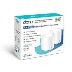 TP-LINK AX3000 Whole Home Mesh Wi-Fi 6 System Deco X60 (2-pack) 802.11ax, 2402+574 Mbit цена и информация | Маршрутизаторы (роутеры) | 220.lv