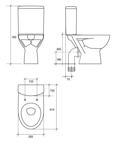 WC pods CERSANIT PARVA 306 011+ 3/6l ar duroplast SC EO vāku cena un informācija | Tualetes podi | 220.lv