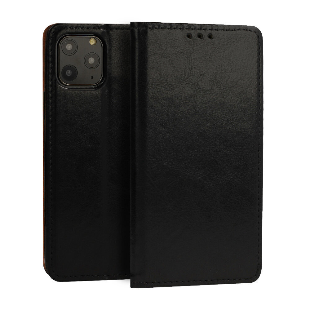 iPhone X / Xs maciņš Leather Book, melns цена и информация | Telefonu vāciņi, maciņi | 220.lv