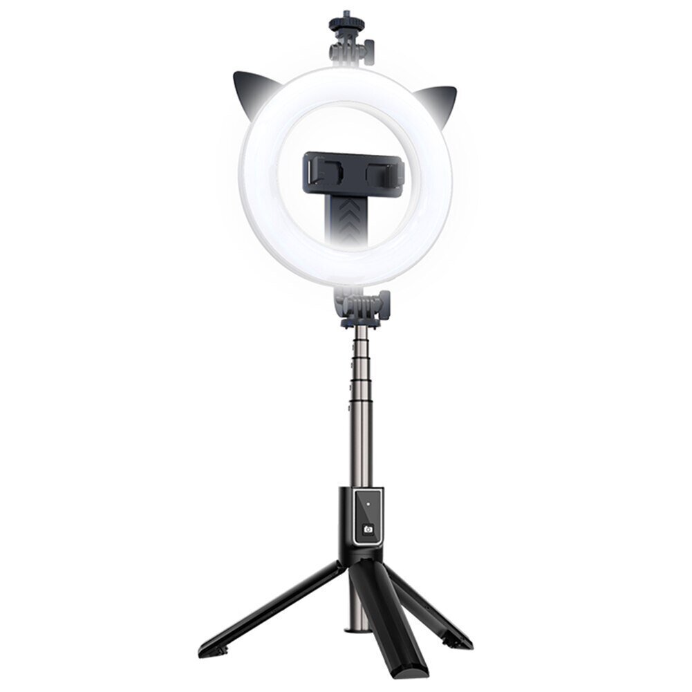 RoGer V3 Universāls Selfie Stick ar 3 toņu LED lampu / Tripod Statnis / Bluetooth Tālvadības pults / Melns cena un informācija | Selfie Sticks | 220.lv