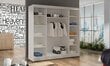 Skapis ADRK Furniture Terecia, balts/melns цена и информация | Skapji | 220.lv