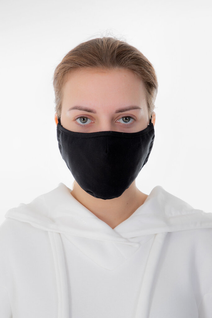 Divslāņu atkārtoti lietojama sejas maska "Cotton ECO", melnā krāsā, 1 gab. cena un informācija | Pirmā palīdzība | 220.lv