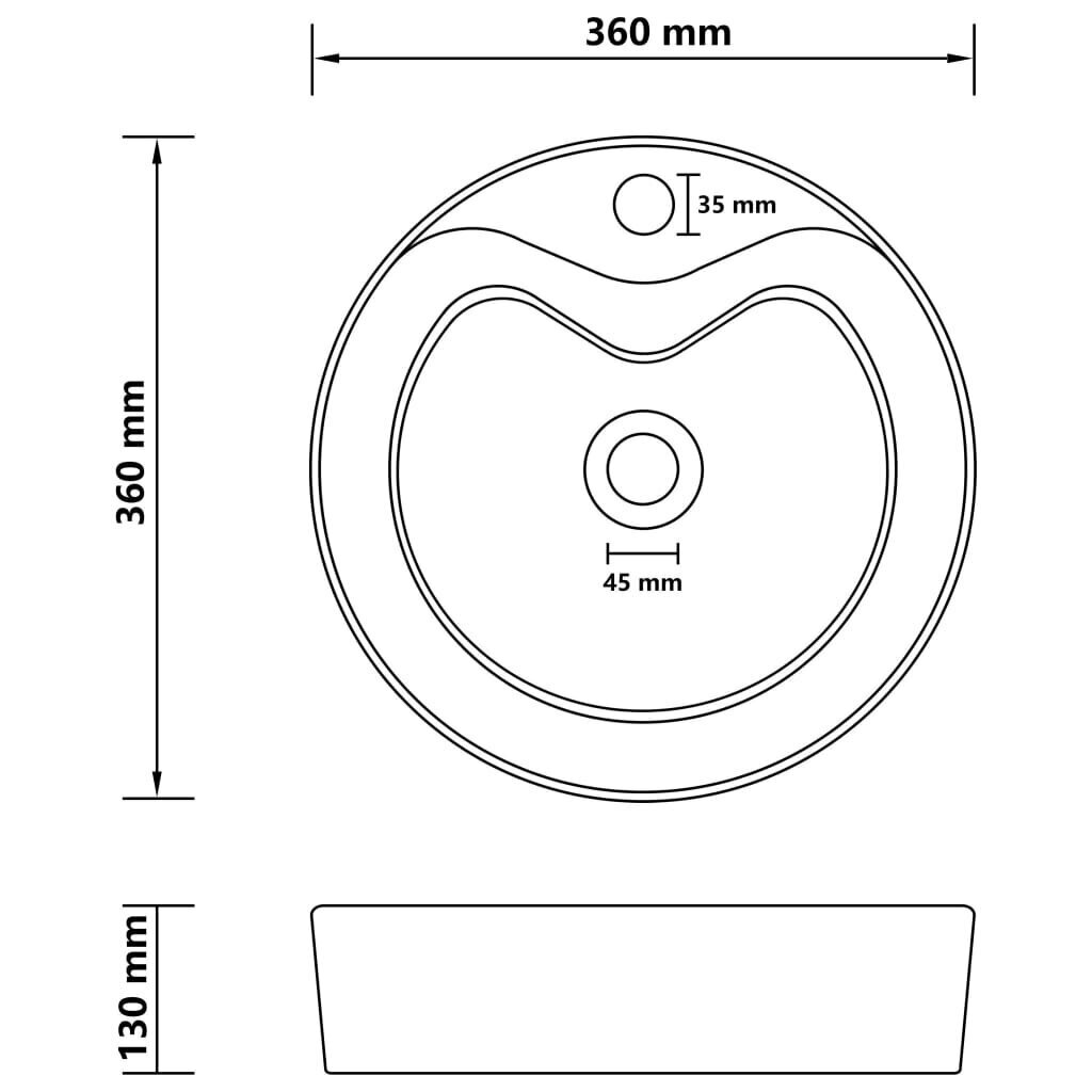 Izlietne 360x130, balta cena un informācija | Izlietnes | 220.lv