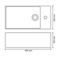 Раковина 490x250, золото цена и информация | Раковины | 220.lv