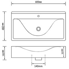 izlietne 600x460, sudrabaina цена и информация | Раковины | 220.lv