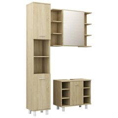 Комплект мебели для ванной vidaXL, 3 части, цвет дуб цена и информация | Комплекты в ванную | 220.lv