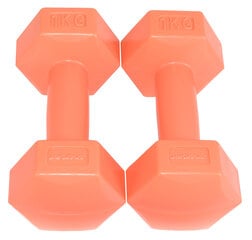 Hanteles EB Fit 2x1 kg, oranžas цена и информация | Гантели, гири, штанги | 220.lv