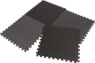 Защитный коврик для пола Eb Fit 60x60 см, 4 шт., черный/серый цена и информация | Аксессуары  и принадлежности для тренажеров | 220.lv