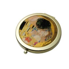 Kabatas spogulis ar Gustava Klimta "Skūpsts" motīvu cena un informācija | Kosmētikas somas, spoguļi | 220.lv