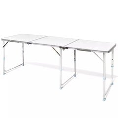 Складной стол для кемпинга из алюминия 180 x 60 см цена и информация | Туристическая мебель | 220.lv