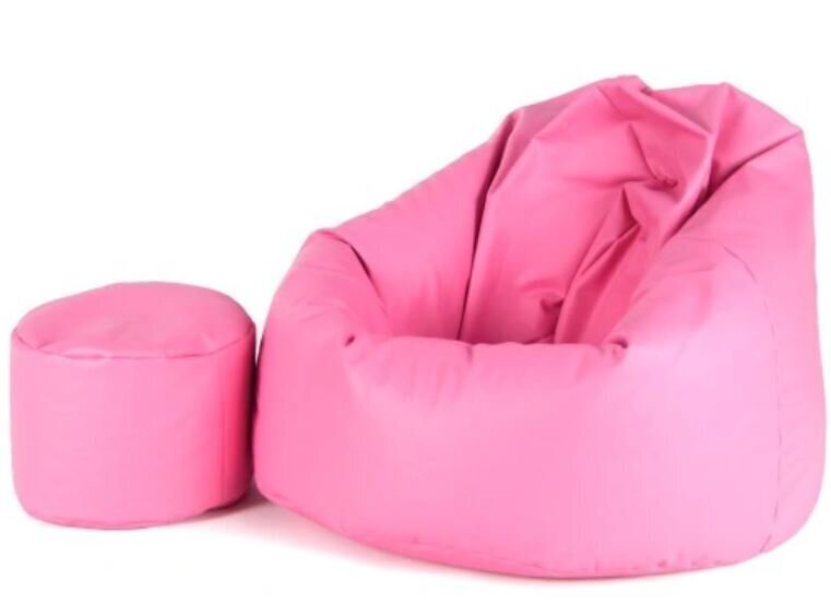 Sēžammaiss ar pufu Mega Comfort, mākslīgā āda, rozā cena un informācija | Sēžammaisi, pufi | 220.lv