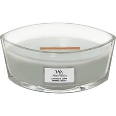 WoodWick aromātiska svece Lavender & Cedar, 453,6 g cena un informācija | Sveces un svečturi | 220.lv