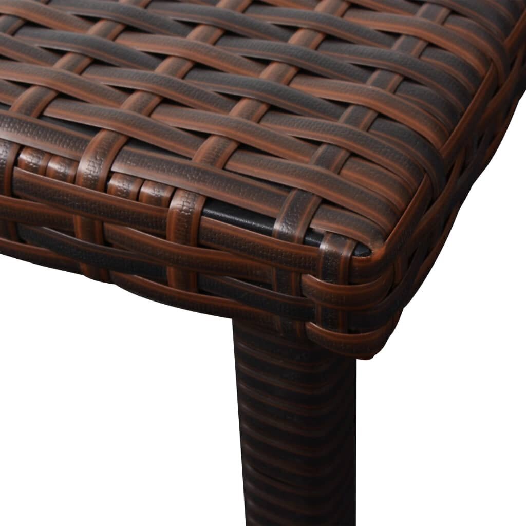 Sauļošanās gultu komplekts ar galdu, 5d., polirotangs, melns cena un informācija | Sauļošanās krēsli | 220.lv