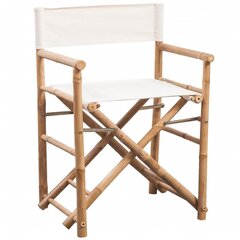 Saliekamie režisora krēsli, 2 gab., bambuss un biezs audekls cena un informācija | Sēžammaisi, pufi | 220.lv