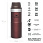 Termokrūze The Trigger-Action Travel Mug Classic 0,35L sarkana cena un informācija | Termosi, termokrūzes | 220.lv