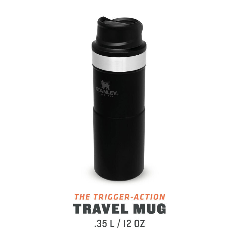 Termokrūze The Trigger-Action Travel Mug Classic 0,35L matēti melna цена и информация | Termosi, termokrūzes | 220.lv