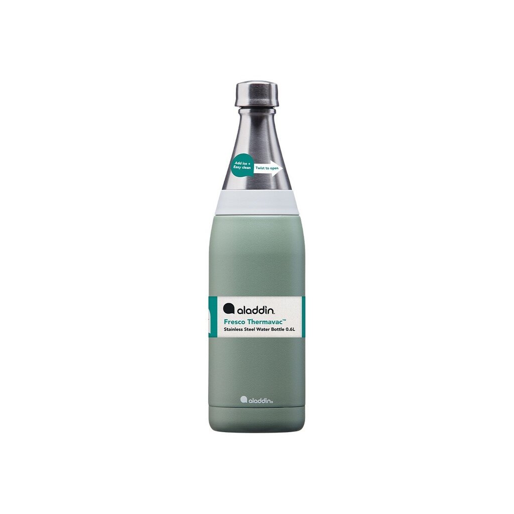 Pudele-termoss Fresco Thermavac Water Bottle 0,6L pelēcīgi zaļa cena un informācija | Ūdens pudeles | 220.lv
