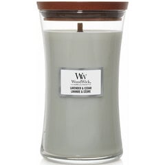 WoodWick ароматическая свеча Lavender & Cedar, 609 г цена и информация | Подсвечники, свечи | 220.lv