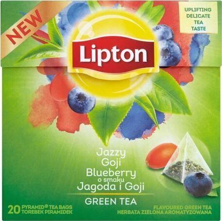 Zaļā tēja ar mellenēm un ērkšķogām Lipton Pyramids, 20 gab. cena un informācija | Tēja | 220.lv