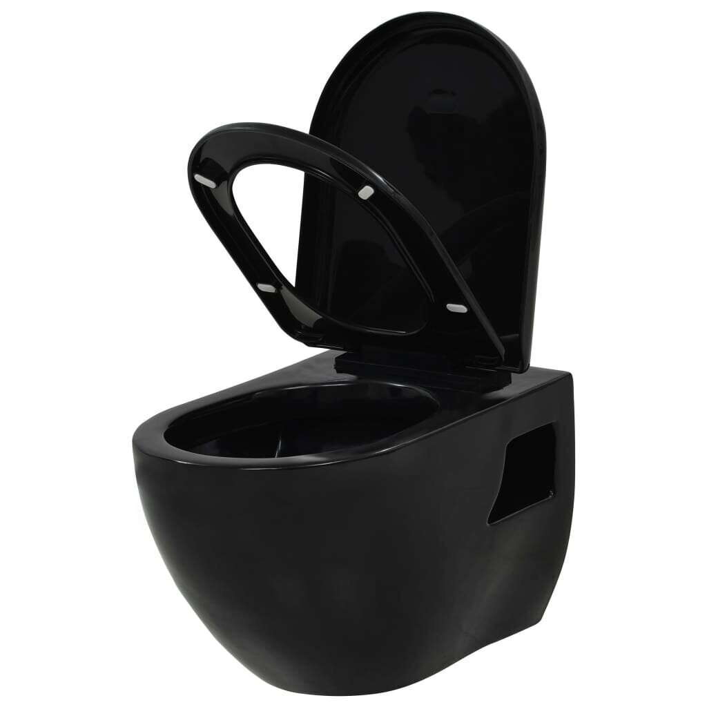 Piestiprināms keramikas tualetes pods, melns цена и информация | Tualetes podi | 220.lv