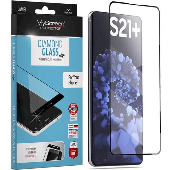 MyScreen diamond aizsargstikls pilnam ekrānam Samsung G996 Galaxy S21 Plus 5G melns cena un informācija | Ekrāna aizsargstikli | 220.lv