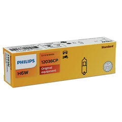 PHILIPS auto spuldze 12V H6W 6W BAX9S 1.gab. cena un informācija | Auto spuldzes | 220.lv