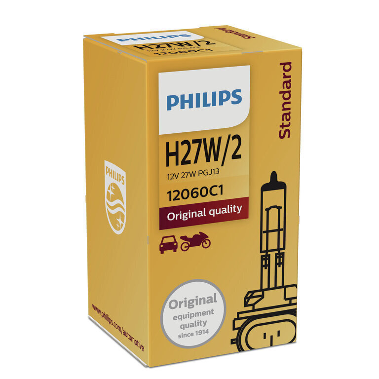 PHILIPS auto spuldze 12V H27W/2 27W PGJ13 1.gab. цена и информация | Auto spuldzes | 220.lv