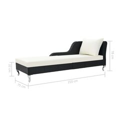 Sauļošanās gulta ar matraci, melna cena un informācija | Sauļošanās krēsli | 220.lv