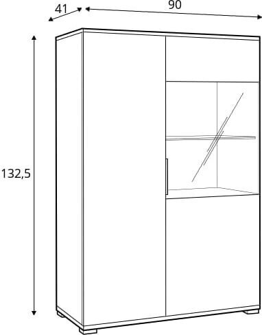 Vitrīna BRW Zele REG1W1D/90, brūna цена и информация | Vitrīnas, bufetes | 220.lv