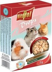 Vitapol капли для грызунов с йогуртом, 75г цена и информация | Корм для грызунов | 220.lv