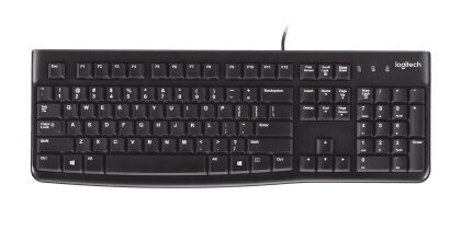 Vadu tastatūra Logitech K120, melna цена и информация | Klaviatūras | 220.lv