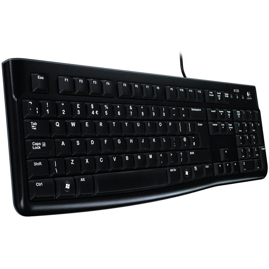 Vadu tastatūra Logitech K120, melna цена и информация | Klaviatūras | 220.lv