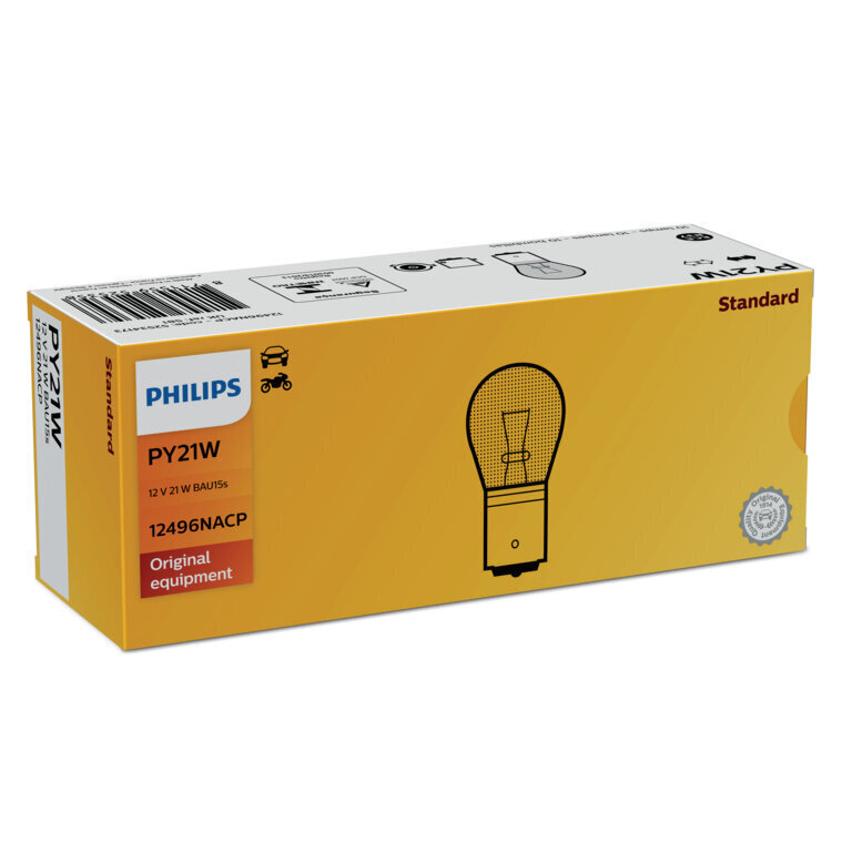 PHILIPS auto spuldze 12V PY21W BAU15s Amber 1.gab. цена и информация | Auto spuldzes | 220.lv