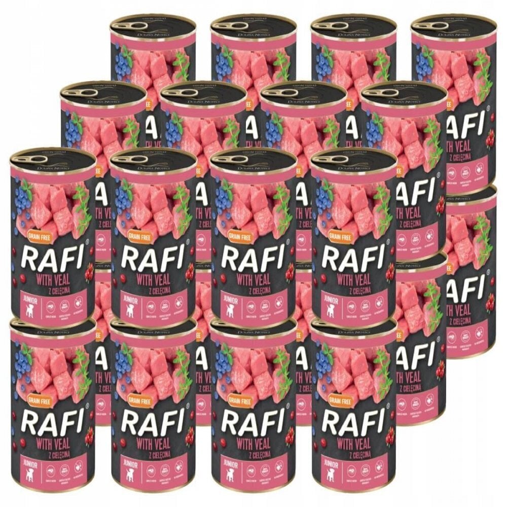 Rafi Dog Junior ar teļa gaļu, 400 g цена и информация | Konservi suņiem | 220.lv