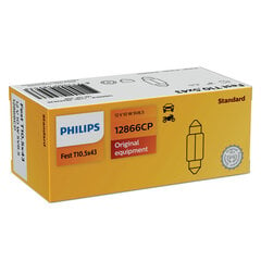 Auto spuldze PHILIPS 12V 10W T10.5x43 SV8,5, 1 gab. cena un informācija | Auto spuldzes | 220.lv