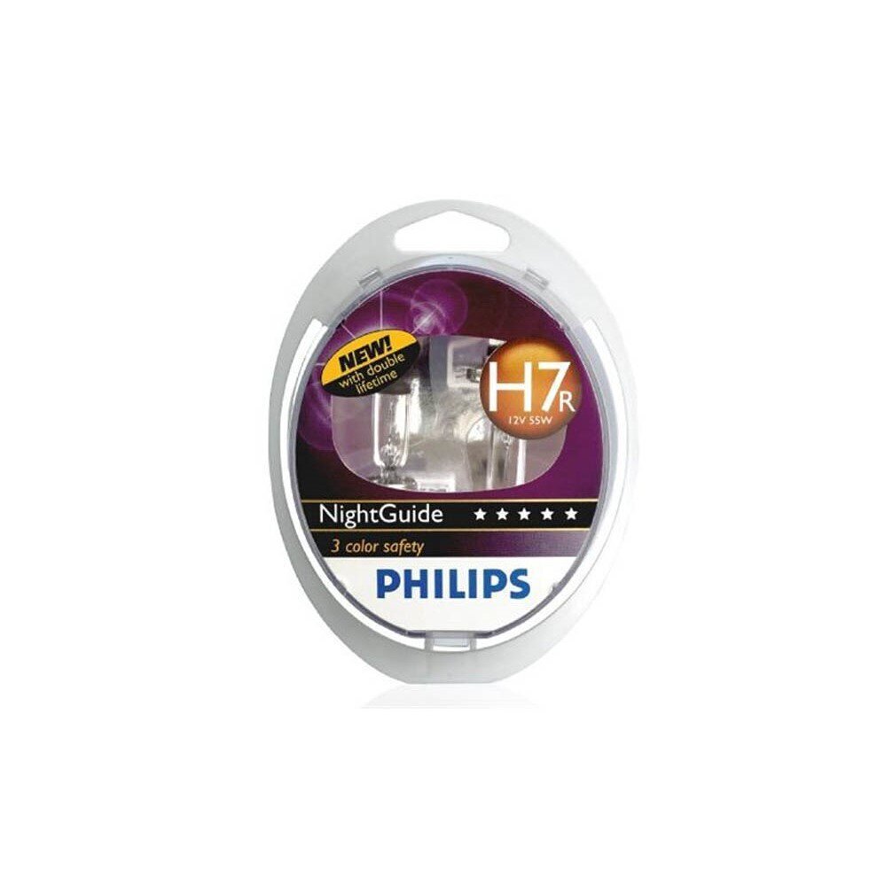 Auto spuldzes PHILIPS H7 12V 55W PX26d Night Guide S, 2 gab. (blisteris) цена и информация | Auto spuldzes | 220.lv