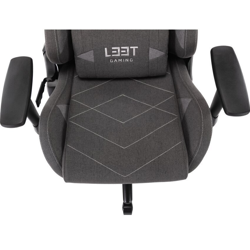 Spēļu krēsls L33T Gaming Elite V4, tumši pelēks cena un informācija | Biroja krēsli | 220.lv