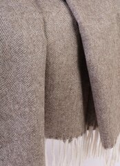Плед коричневого цвета из шерсти альпака с узором «рыбий хвост» цена и информация | Женские шарфы, платки | 220.lv