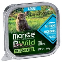 Monge BWild Cat Grain Free Adult cepta pastēte ar Lasi un Dārzeņiem kaķiem 100g цена и информация | Консервы для котов | 220.lv