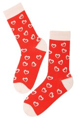 Хлопковые носки FOXY LOVE оранжевого цвета с изображением сердечек для мужчин и женщин цена и информация | Мужские носки | 220.lv