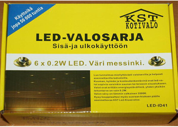 LED apgaismojums saunai 6 x 0,2 W cena un informācija | Iebūvējamās lampas, LED paneļi | 220.lv