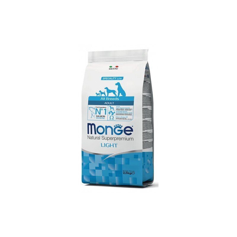 Monge Dry Dog Spec. Line - All Breeds Adult Light Salmon & Rice sausā barība suņiem 2,5kg цена и информация | Sausā barība suņiem | 220.lv