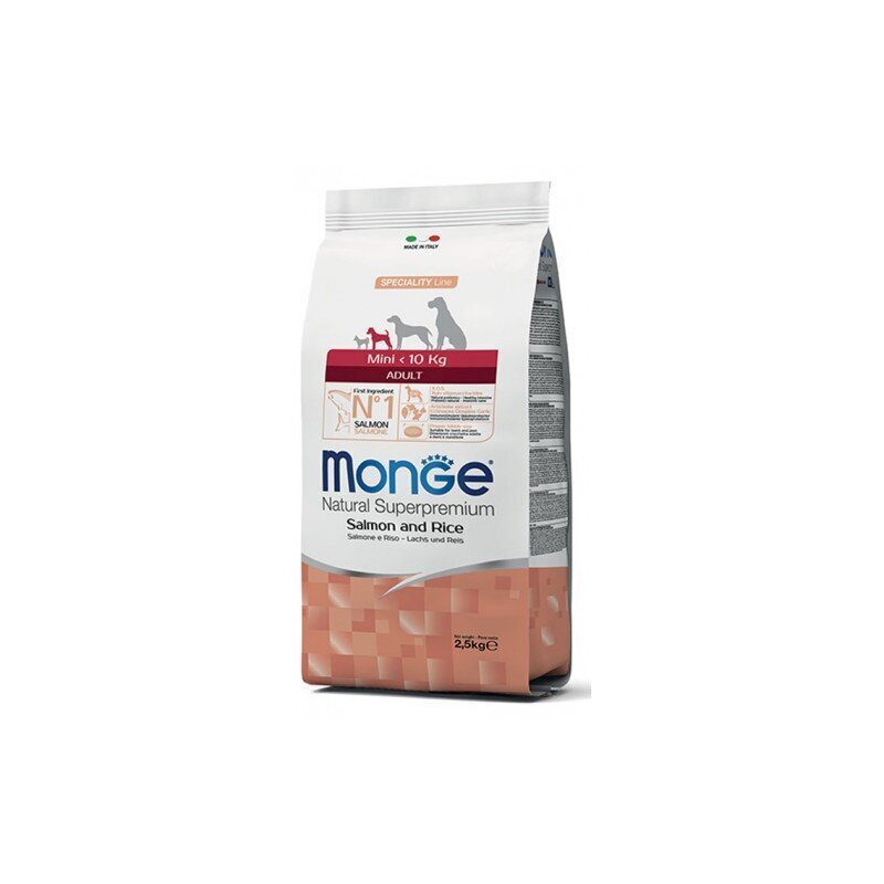 Monge Spec-Line pilnvērtīga barība pieaugušiem mazu šķirņu suņiem, ar Lasi un Rīsiem 2,5kg цена и информация | Sausā barība suņiem | 220.lv