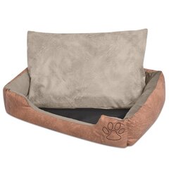 Лежак для собак с подушкой, PU, искусственная кожа, размер XXL, бежево-песочного цвета цена и информация | Лежаки, домики | 220.lv