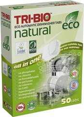 TRI-BIO Экологические таблетки для посудомоечных машин, все в одном 50 таб. цена и информация | Средства для мытья посуды | 220.lv